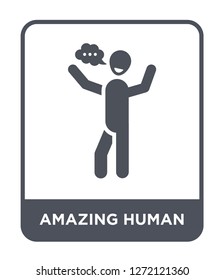 amazing human icon vector on white background, amazing human trendy filled icons from Feelings collection, amazing human simple element illustration