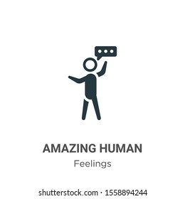 Amazing human vector icon on white background. Flat vector amazing human icon symbol sign from modern feelings collection for mobile concept and web apps design.