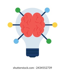 An amazing icon of artificial intelligence in modern flat style