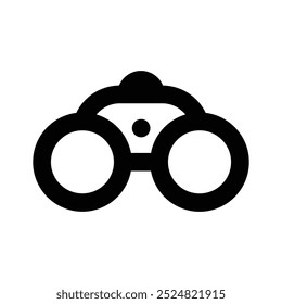 Un increíble icono de binoculares en estilo plano editable