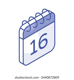 An amazing icon of calendar in isometric design style, ready to use vector