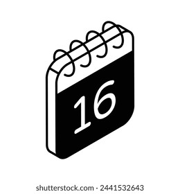 An amazing icon of calendar in isometric design style, ready to use vector