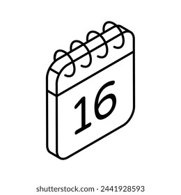 An amazing icon of calendar in isometric design style, ready to use vector