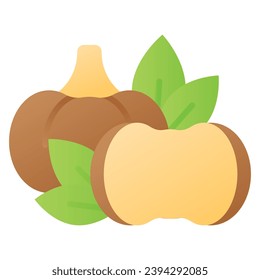An amazing icon of chinese water chestnut in trendy design style, isolated on white background