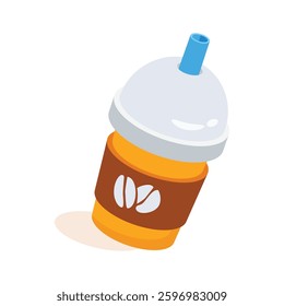 An amazing icon of a coffee cup, ideal for conveying a quick, casual, and ready to drink beverage