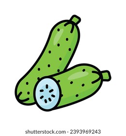 An amazing icon of cucumber in modern design style, healthy and organic food