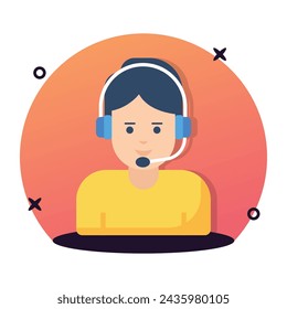 An amazing icon of customer support in flat style, vector of customer care service