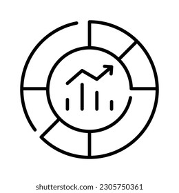 An amazing icon of data chart in modern and trendy style, data analytics vector