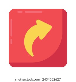 Un increíble icono de dirección en estilo plano de moda, botón de compartir, espalda, interfaz