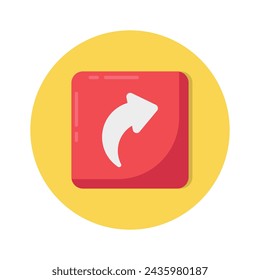 Un increíble icono de dirección en estilo plano de moda, botón de compartir, espalda, interfaz