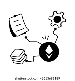 An amazing icon of ethereum technology in modern style