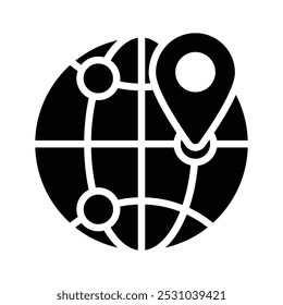 An amazing icon of global location in modern style