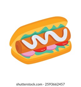 An amazing icon of hamburger designed in 3d style