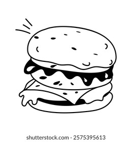 An amazing icon of hamburger, ready for premium use