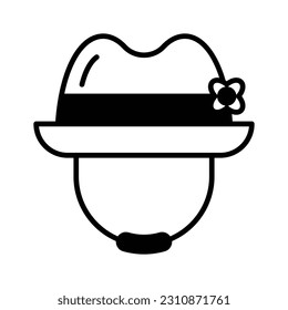 An amazing icon of hat in editable style isolated on white background