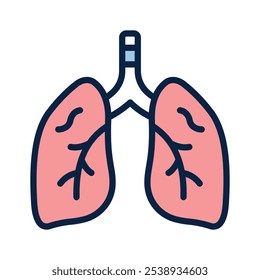 Un increíble ícono de pulmones humanos, listo para usar Vector