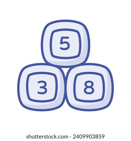 An amazing icon of numeric blocks in modern design style, ready to use vector