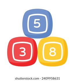 An amazing icon of numeric blocks in modern design style, ready to use vector