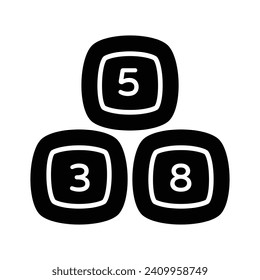 Un icono asombroso de bloques numéricos en estilo de diseño moderno, listo para usar vector