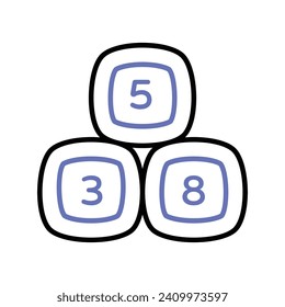 An amazing icon of numeric blocks in modern design style, ready to use vector