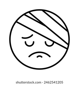 An amazing icon of pain emoji, injured, sad, expressions vector