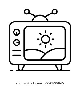 An amazing icon of retro television in modern style, vintage television icon design