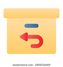 An amazing icon of return product in modern style, order return, parcel return