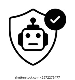 An amazing icon of robot security in modern style