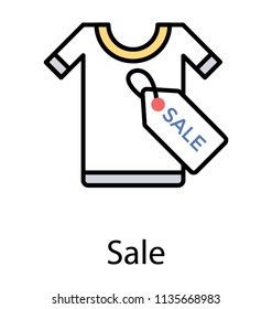 
An amazing icon for sales offer designed by using shirt synthesized with sales tag

