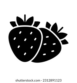 An amazing icon of strawberry, healthy and organic food full of vitamins
