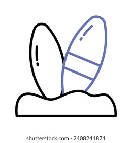 An amazing icon of surfboards in modern style, beach adventure