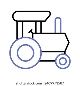 An amazing icon of tractor toy in trendy design style, ready for premium use