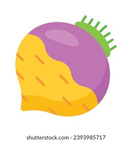 An amazing icon of turnip, root veggie, organic food, isolated on white background