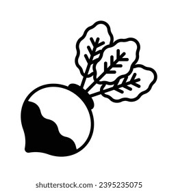 An amazing icon of turnip, root veggie, organic food, isolated on white background