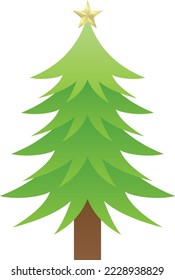 amazing illustration of  merry christmas pine tree