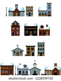 amazing illustration of  winter houses collection 