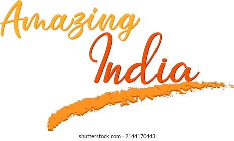 Amazing India lettering logo illustration