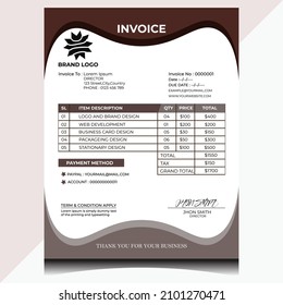 Amazing Invoice Vector Template Design 