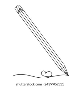 Amazing isolated tilted black pencil on pure white background. eps 10