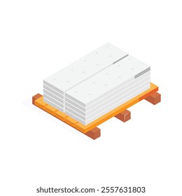 An amazing isometric icon of concrete Block, ready to use vector