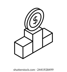An amazing isometric icon of financial podium in modern design style