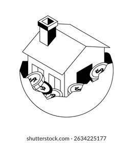 An amazing isometric icon of home savings idea