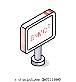 An amazing isometric icon of physics equation model