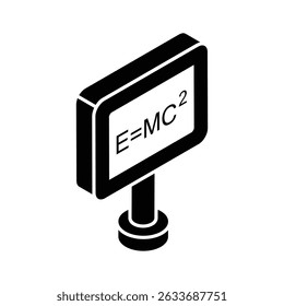 An amazing isometric icon of physics equation model