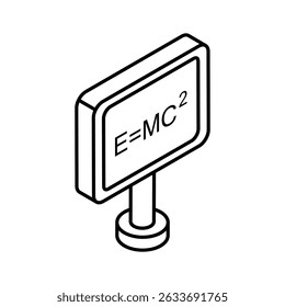 An amazing isometric icon of physics equation model