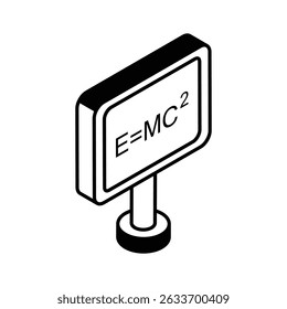 An amazing isometric icon of physics equation model