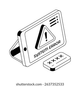 An amazing isometric icon representing system error issue