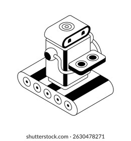 An amazing isometric icon showing latest bot technology