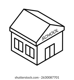 An amazing isometric icon showing school building