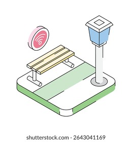 An amazing isometric icon of smart city area